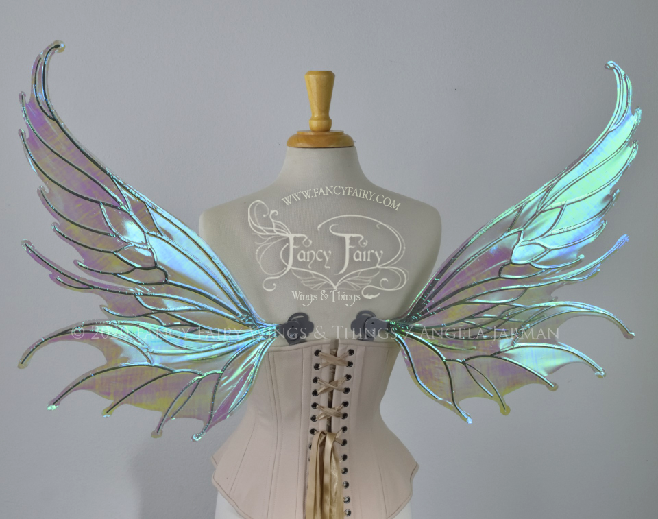 Aquatica Iridescent Convertible Fairy Wings in Your Film Color Choice with Silver veins