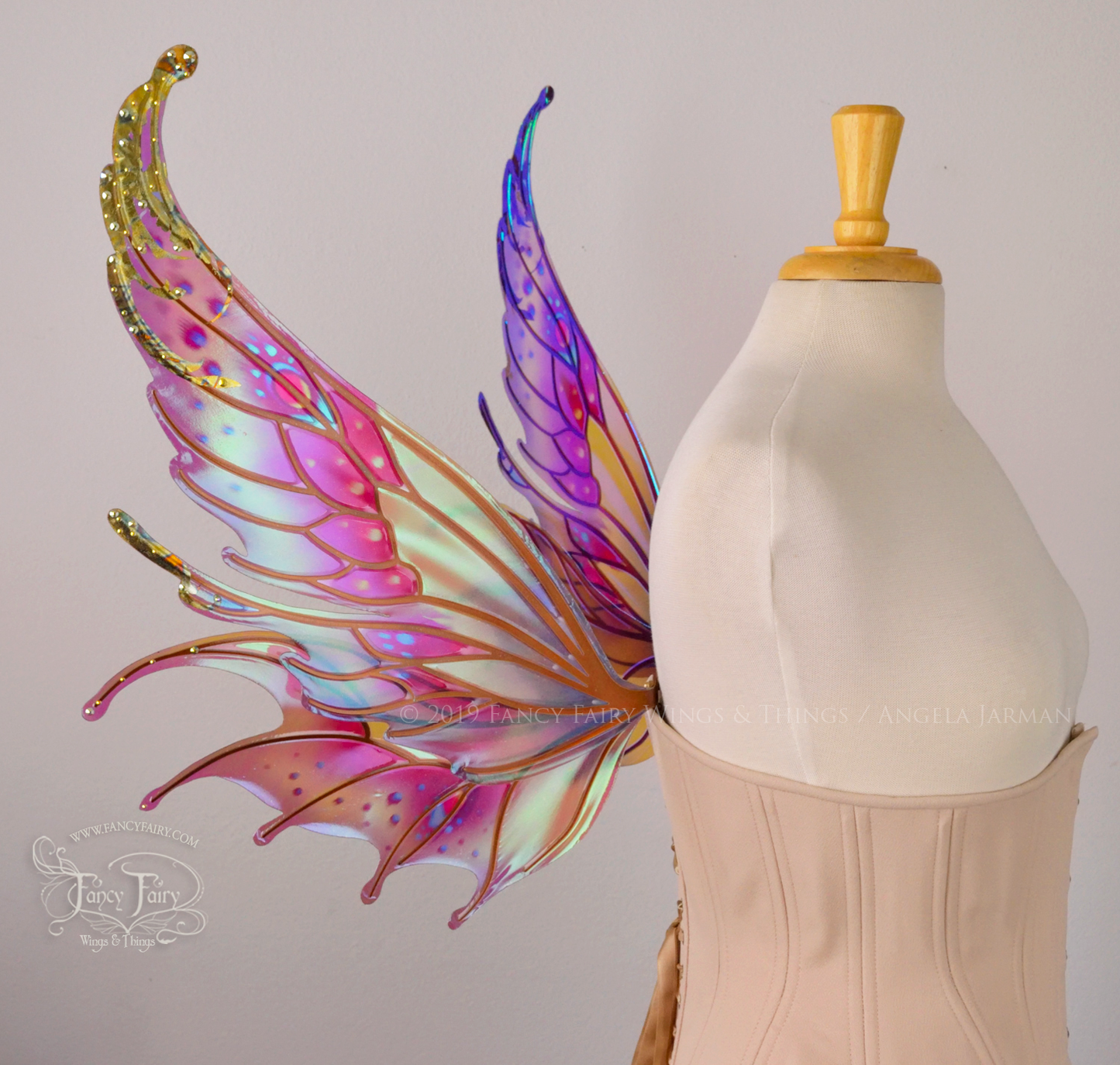 Aquatica "Phoenix" Gilded Iridescent Convertible Fairy Wings with Swarovski Crystals