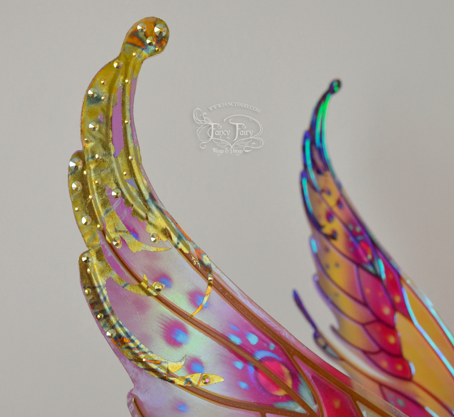 Aquatica "Phoenix" Gilded Iridescent Convertible Fairy Wings with Swarovski Crystals