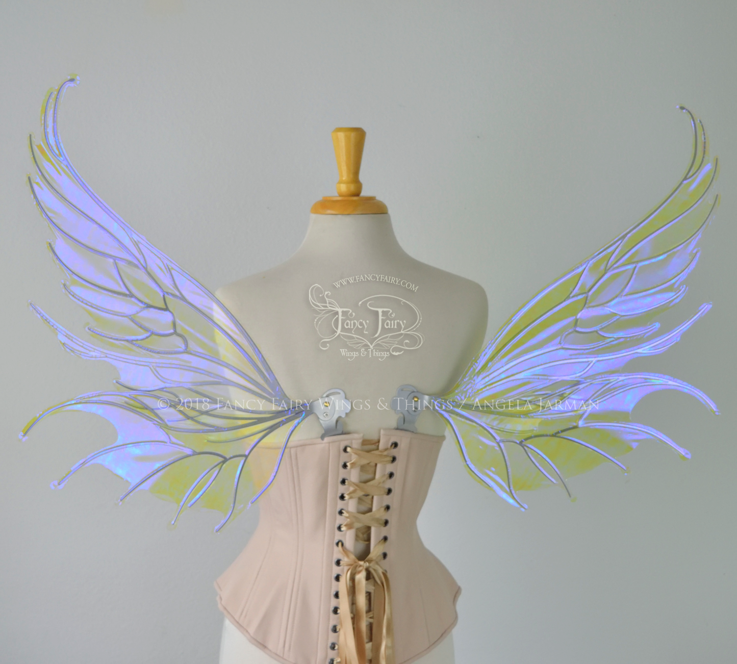 Aquatica Iridescent Convertible Fairy Wings in Clear Ultraviolet with Silver veins