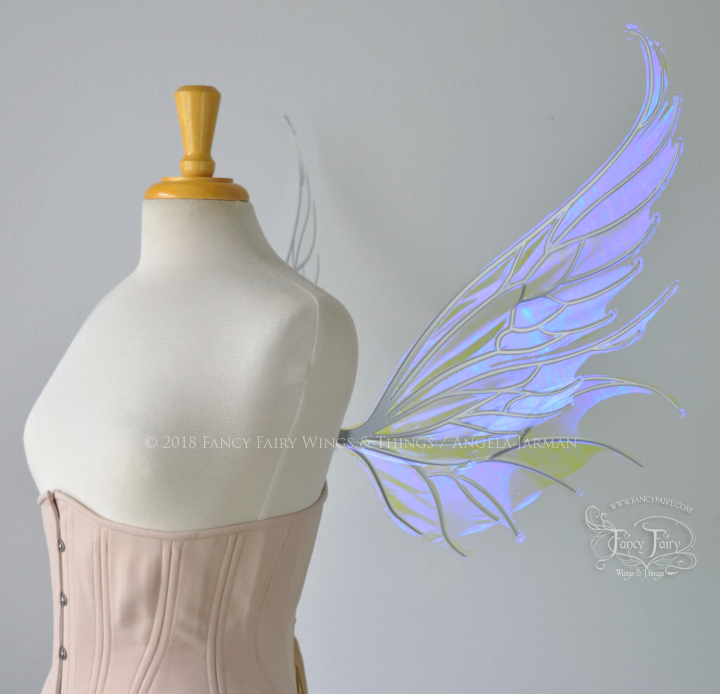 Aquatica Iridescent Convertible Fairy Wings in Clear Ultraviolet with Silver veins