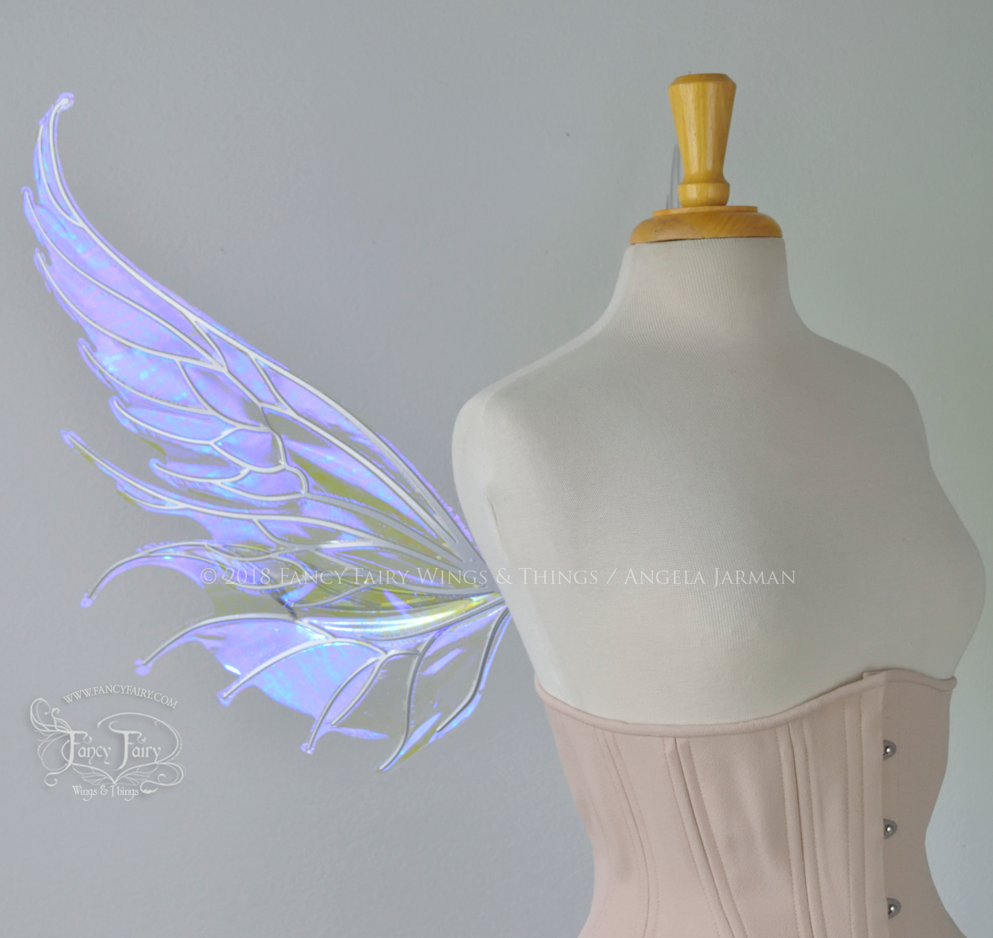 Aquatica Iridescent Convertible Fairy Wings in Clear Ultraviolet with Silver veins