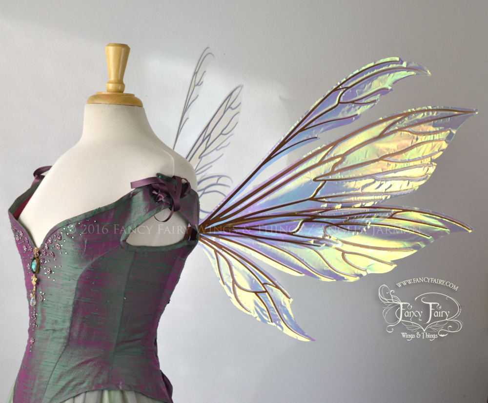 Aynia Iridescent Fairy Wings in Diamond Fire Iridescent with Copper veins