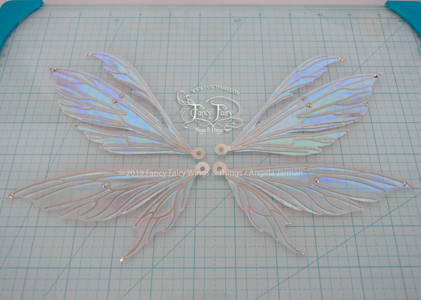 Aynia 5 inch Doll & Accessory Fairy Wings in Pastel Lilac with Silver Veins & AB Crystals