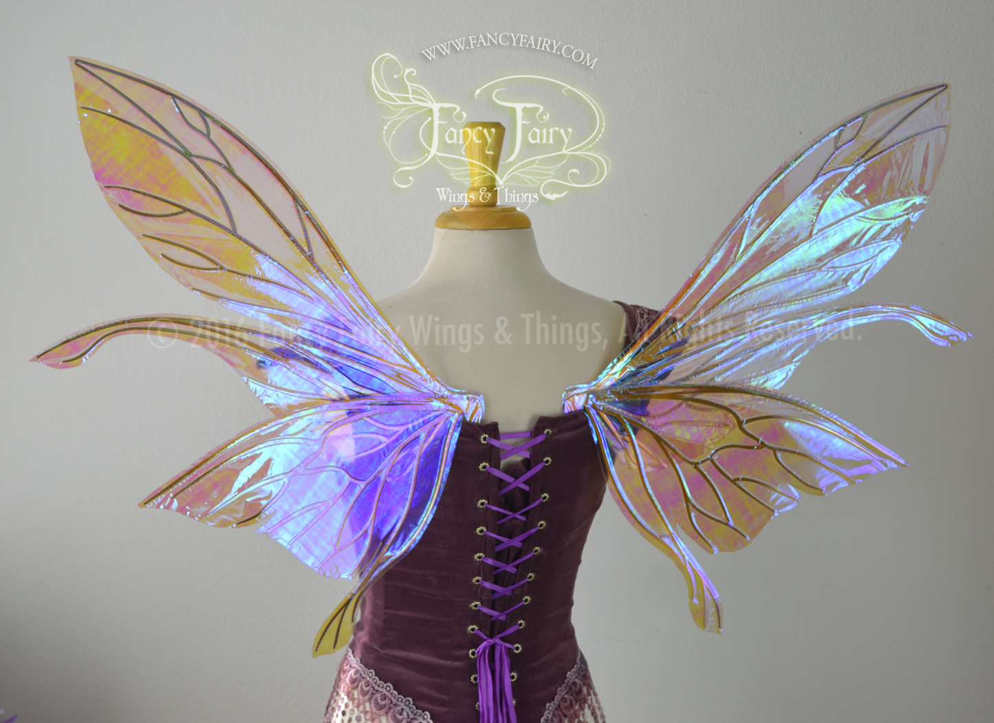 Salome Iridescent Fairy Wings in Lilac with Gold veins