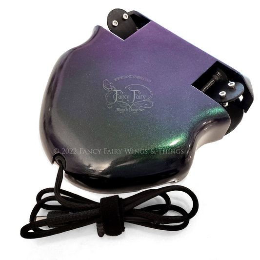 Flapping Fairy Wing Mechanism Pre-assembled in Purple & Green Iridescent with Black Back Plate
