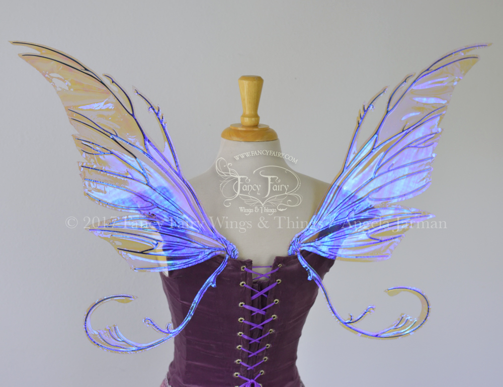 Bloodvine Iridescent Fairy Wings in Lilac with Black Veins