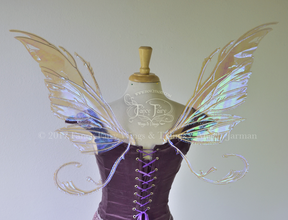 Bloodvine Iridescent Fairy Wings in Lilac with Pearl Veins