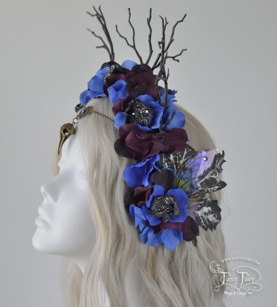 "Blue Raven" Gothic Fairy Headdress
