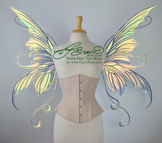 Officially Licensed Amy Brown 'Bubble Rider' *Convertible* Fairy Wings in Iridescent Clear with Black Veins