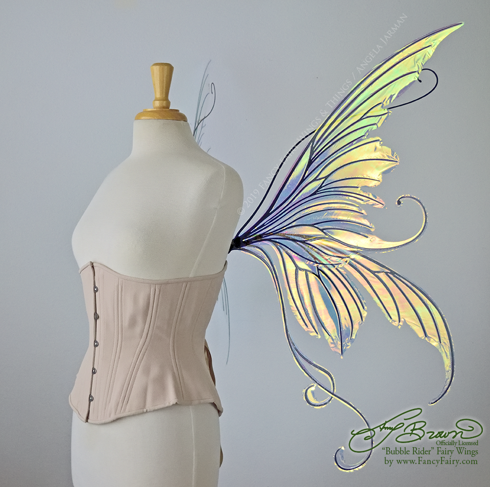 Officially Licensed Amy Brown 'Bubble Rider' *Convertible* Fairy Wings in Iridescent Clear with Black Veins