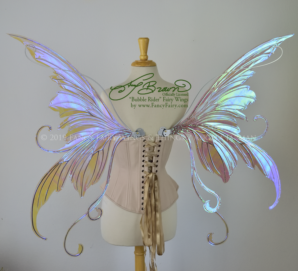 Officially Licensed Amy Brown 'Bubble Rider' *Convertible* Fairy Wings in Iridescent Lilac with Silver Veins