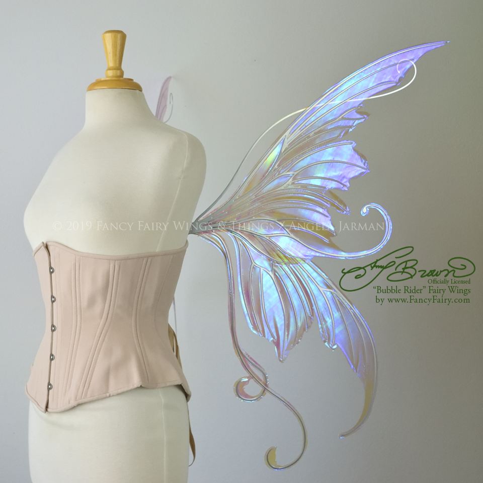 Officially Licensed Amy Brown 'Bubble Rider' *Convertible* Fairy Wings in Iridescent Lilac with Silver Veins