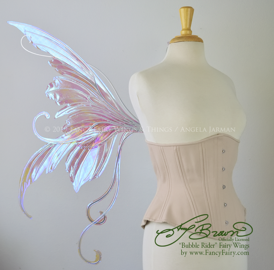 Officially Licensed Amy Brown 'Bubble Rider' *Convertible* Fairy Wings in Iridescent Lilac with Silver Veins