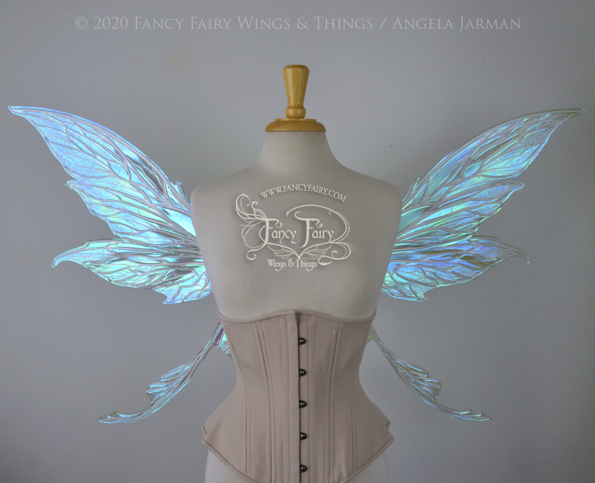 Colette Convertible Iridescent "Pix" Fairy Wings in Absinthe with white veins