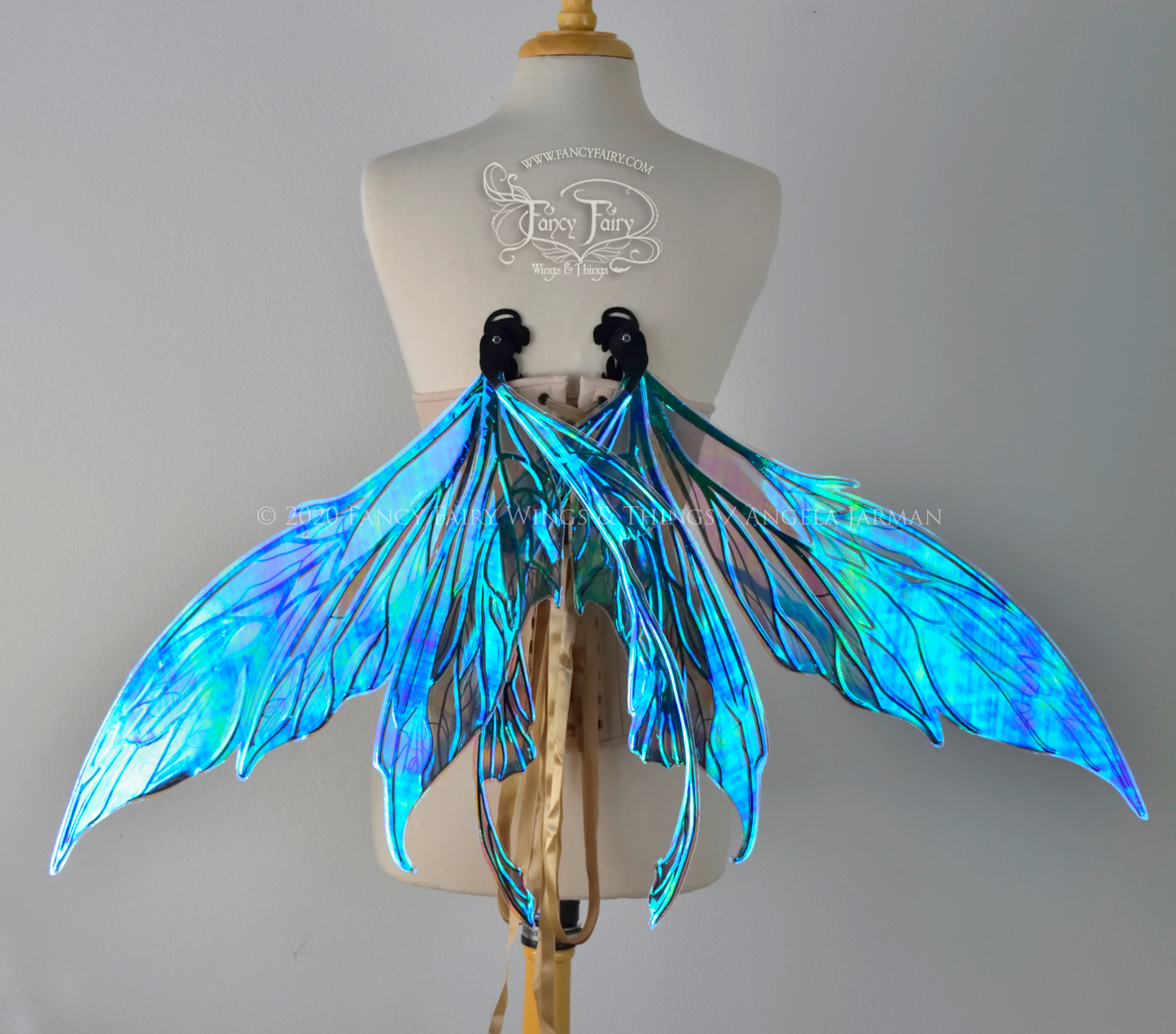 Colette 'Blue Moon' Convertible Iridescent "Pix" Fairy Wings with Black Veins