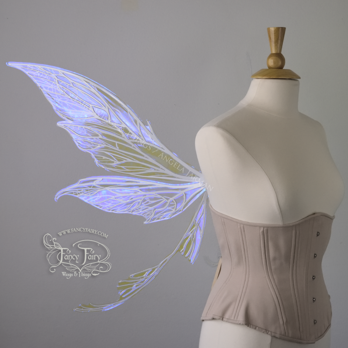 Colette Convertible Iridescent "Pix" Fairy Wings in Ultraviolet with white veins