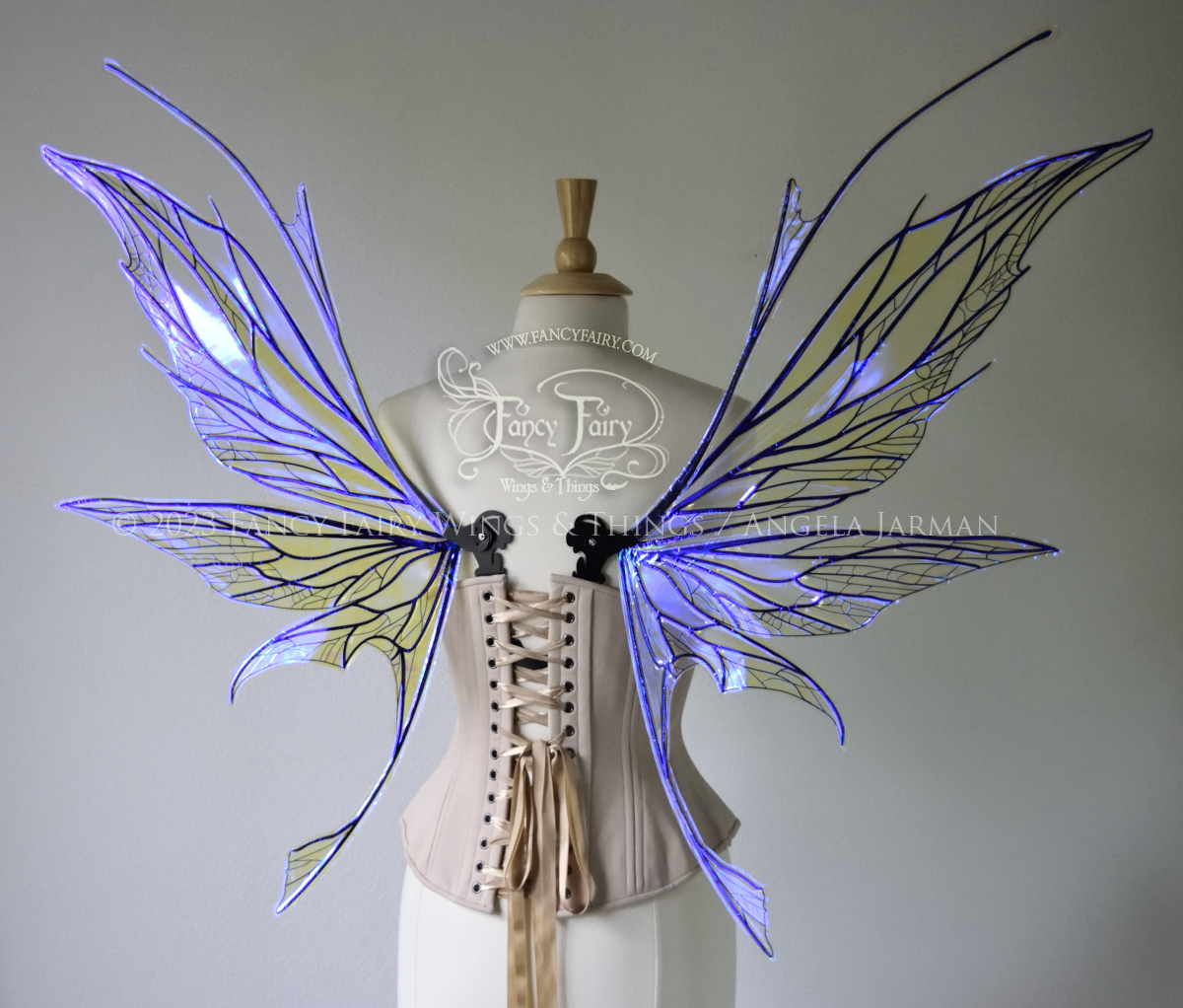 Cosette Convertible Iridescent "Pix" Fairy Wings in Clear Ultraviolet with Black veins