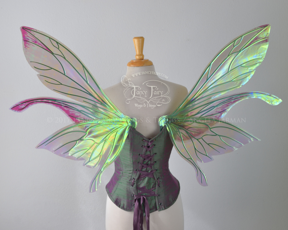 Salome "Cymbidium Orchid" Painted Iridescent Fairy Wings