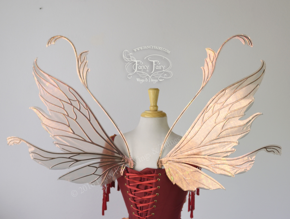 Vivienne Iridescent Fairy Wings in Antique Copper with Black Veining