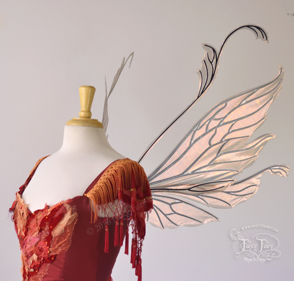 Vivienne Iridescent Fairy Wings in Antique Copper with Black Veining