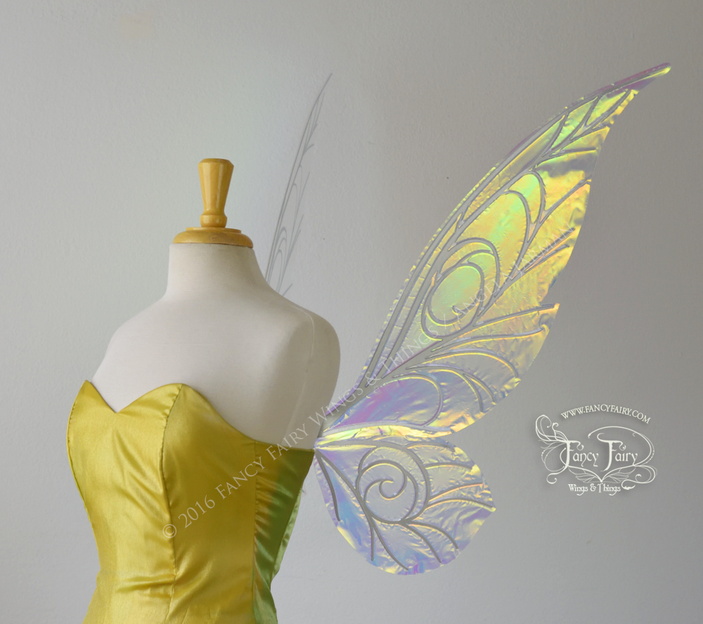 Trinket 26 inch Iridescent Fairy Wings in Clear with Silver veins