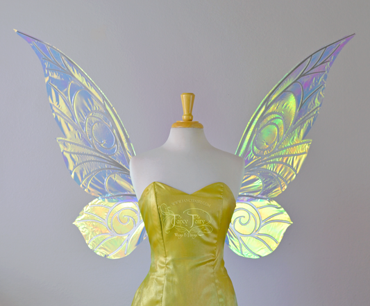 Made to Order Trinket Extra Large Iridescent Convertible Fairy Wings in Your Choice of Color with Silver Veins