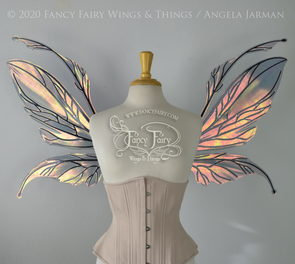 Datura Iridescent Convertible Fairy Wings in Autumn Night with Black Veins