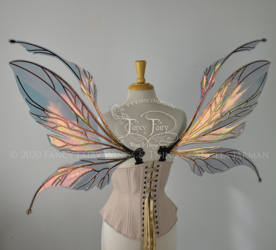 Datura Iridescent Convertible Fairy Wings in Autumn Night with Black Veins