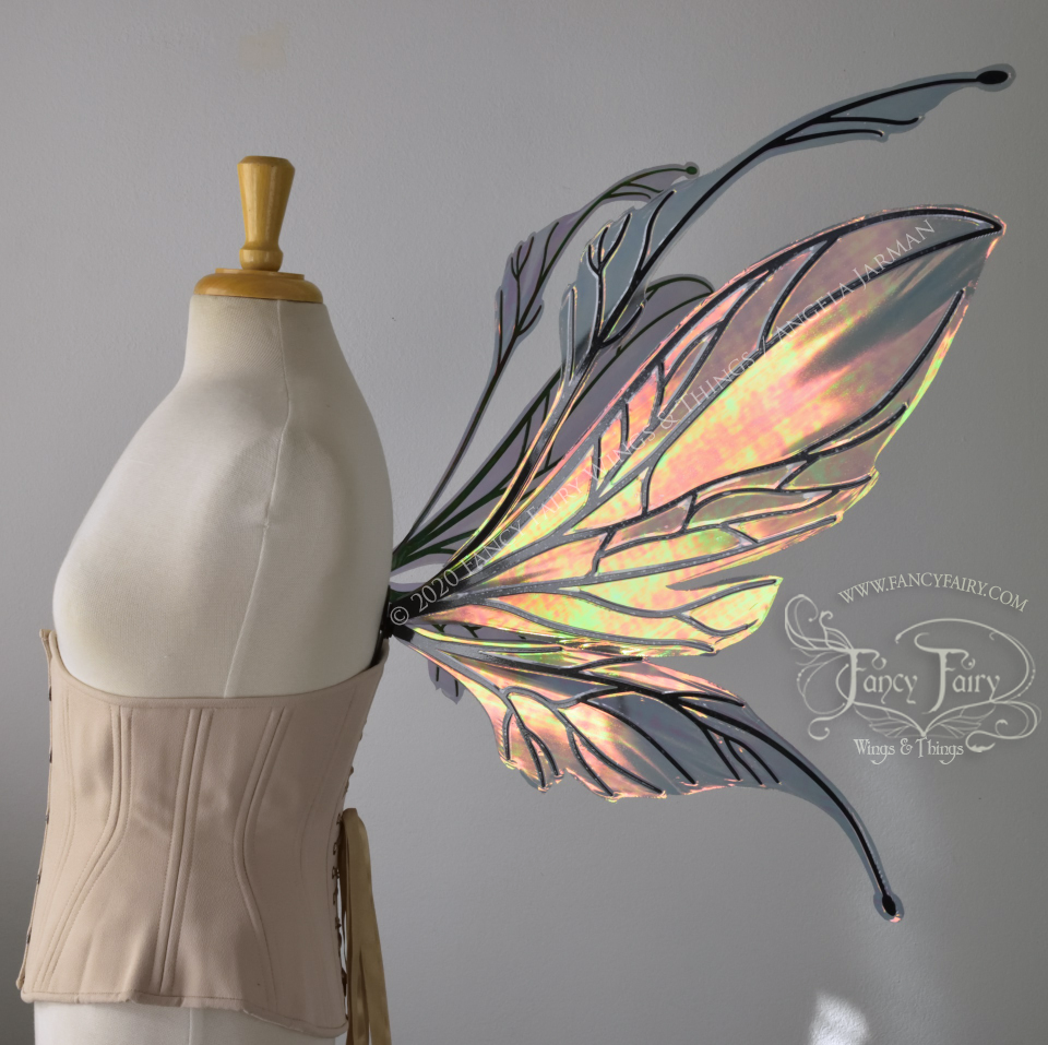 Datura Iridescent Convertible Fairy Wings in Autumn Night with Black Veins