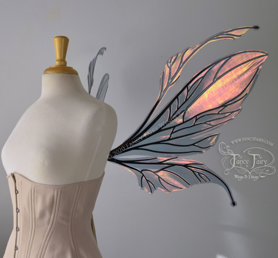 Datura Iridescent Convertible Fairy Wings in Autumn Night with Black Veins