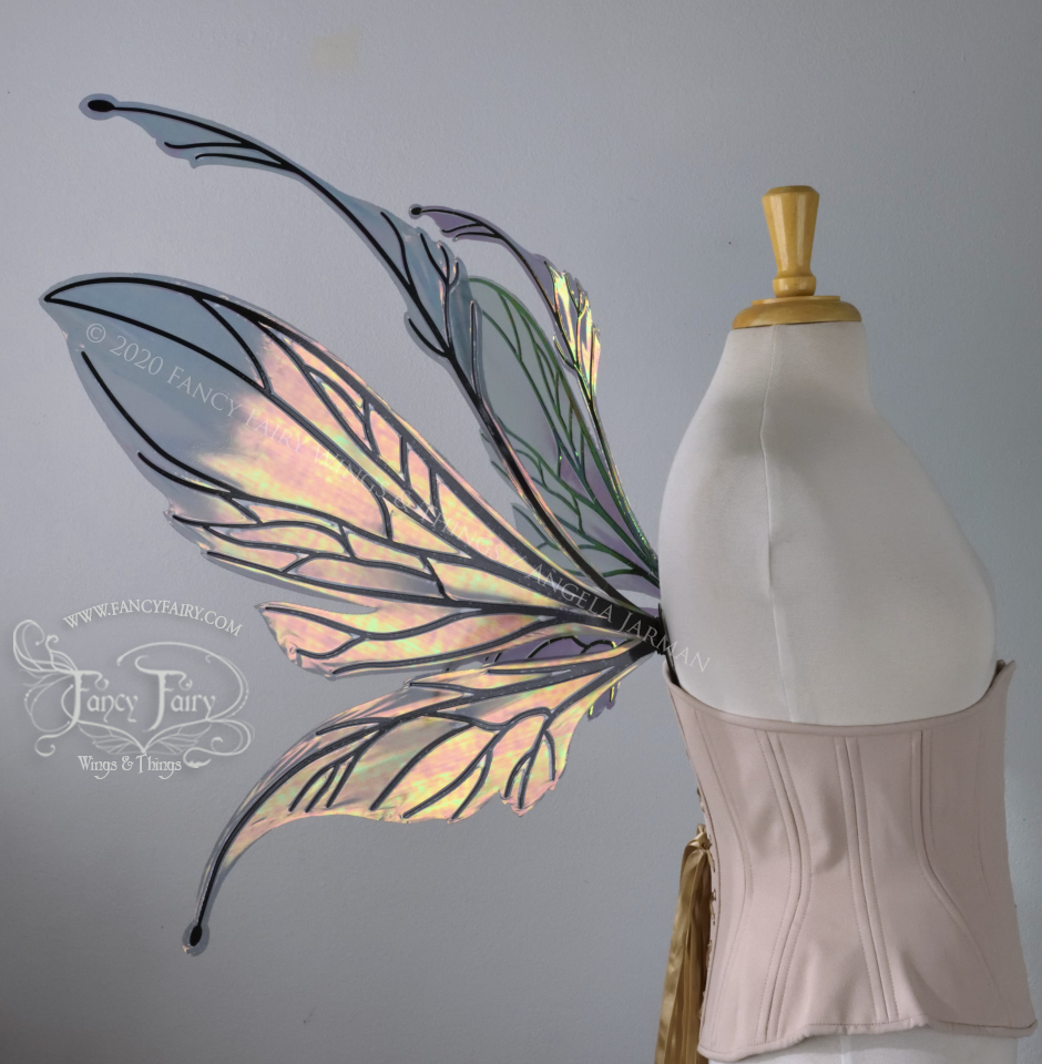 Datura Iridescent Convertible Fairy Wings in Autumn Night with Black Veins