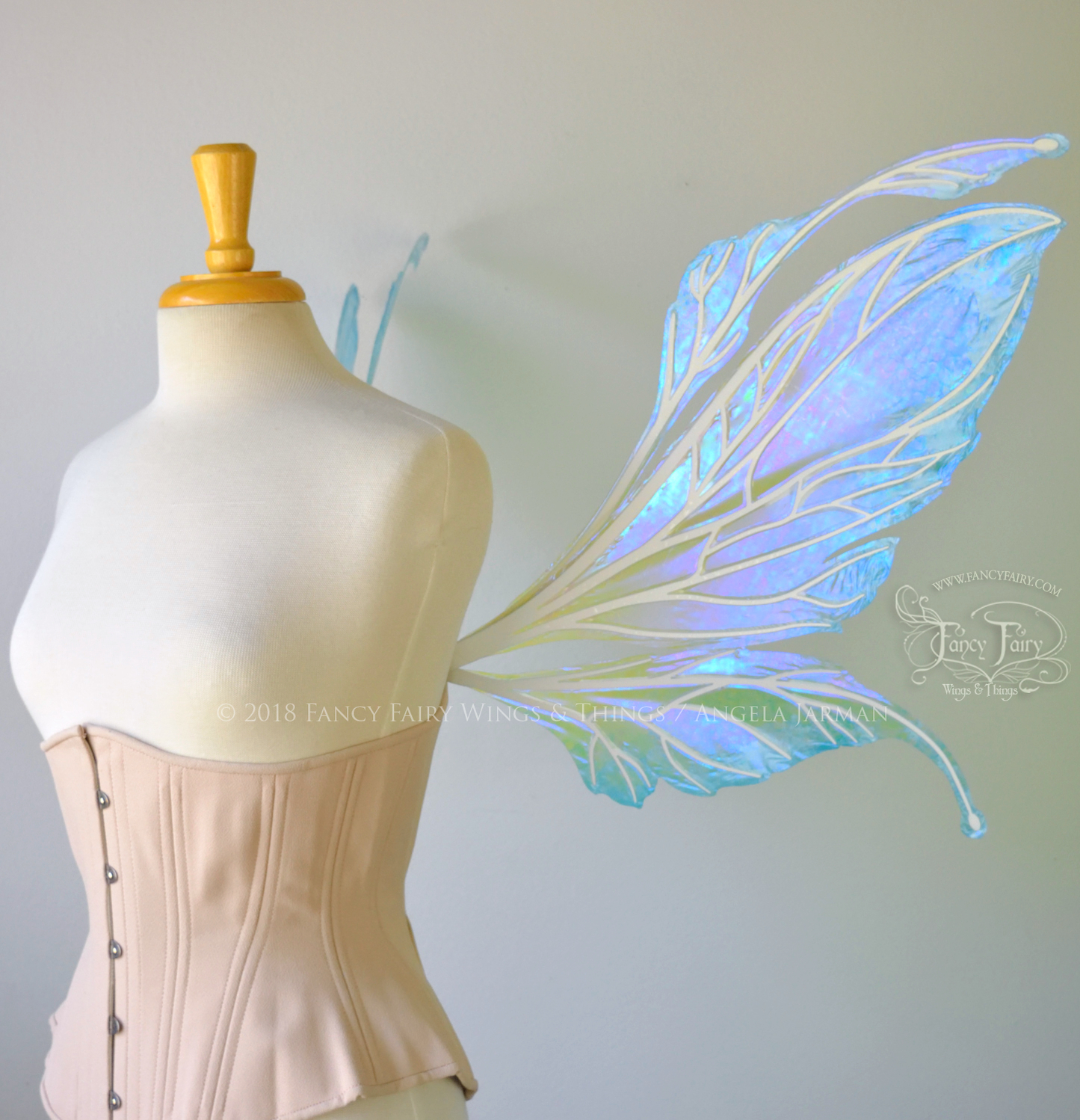 Datura Iridescent Convertible Fairy Wings in 'Frost' with white veins