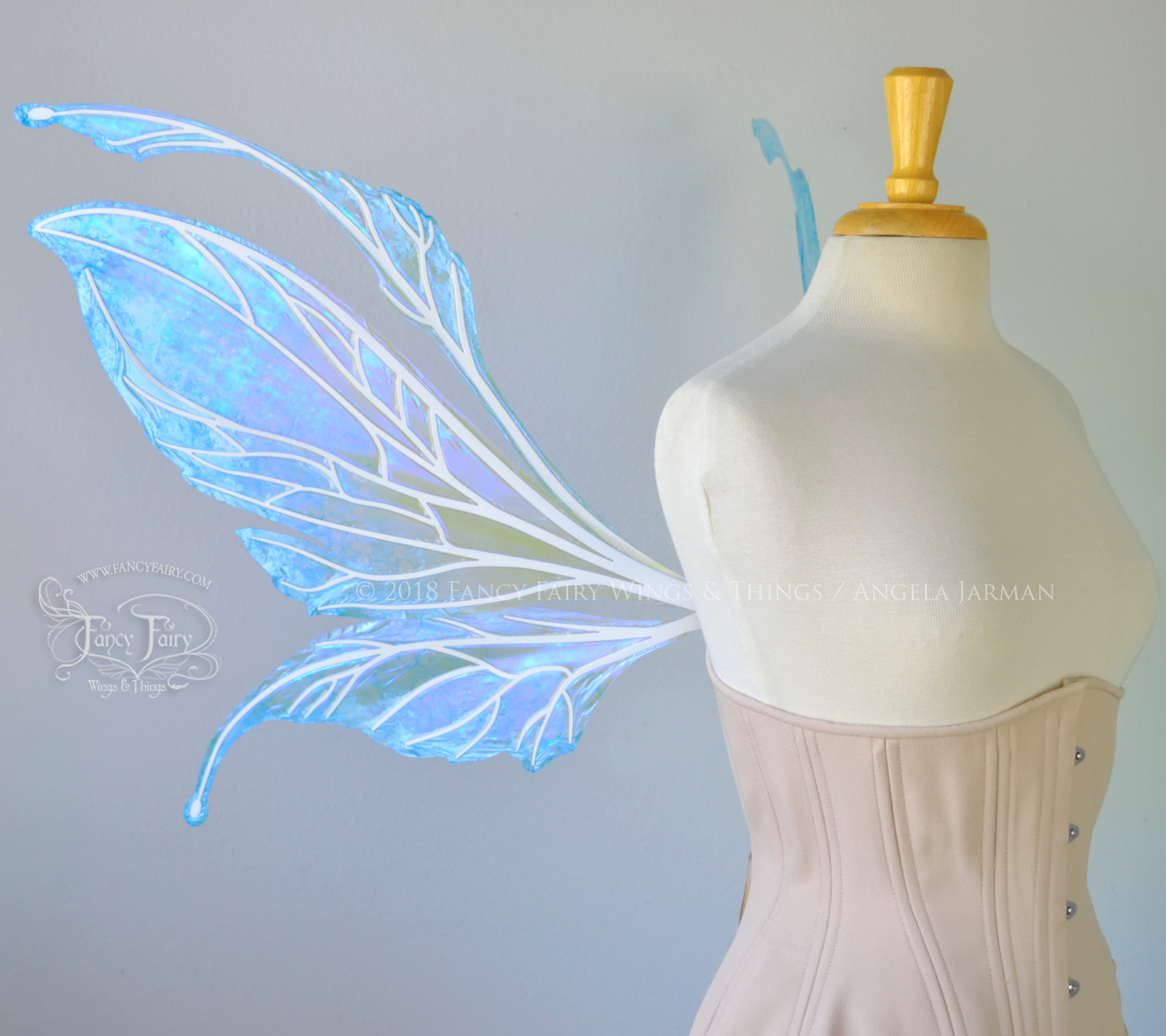 Datura Iridescent Convertible Fairy Wings in 'Frost' with white veins