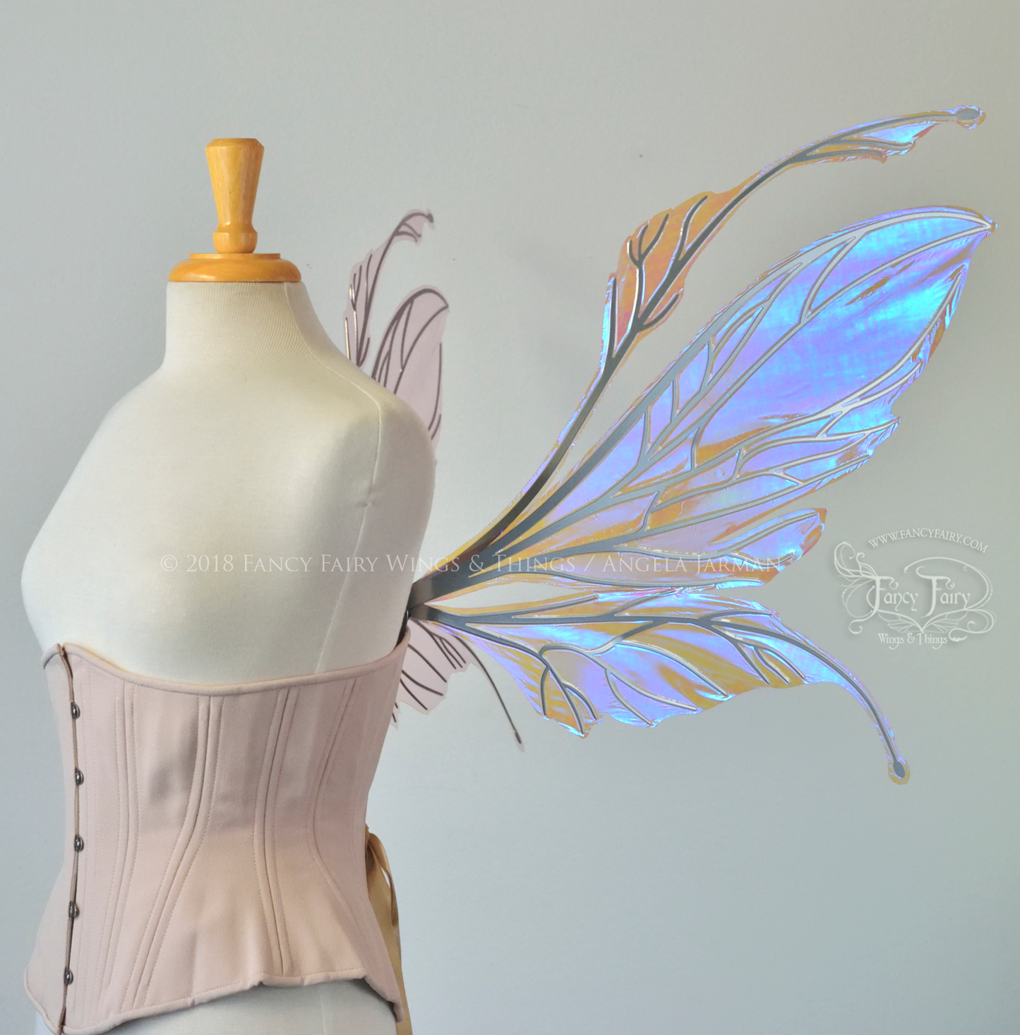 Datura Iridescent Convertible Fairy Wings in Lilac with Chrome Silver veins