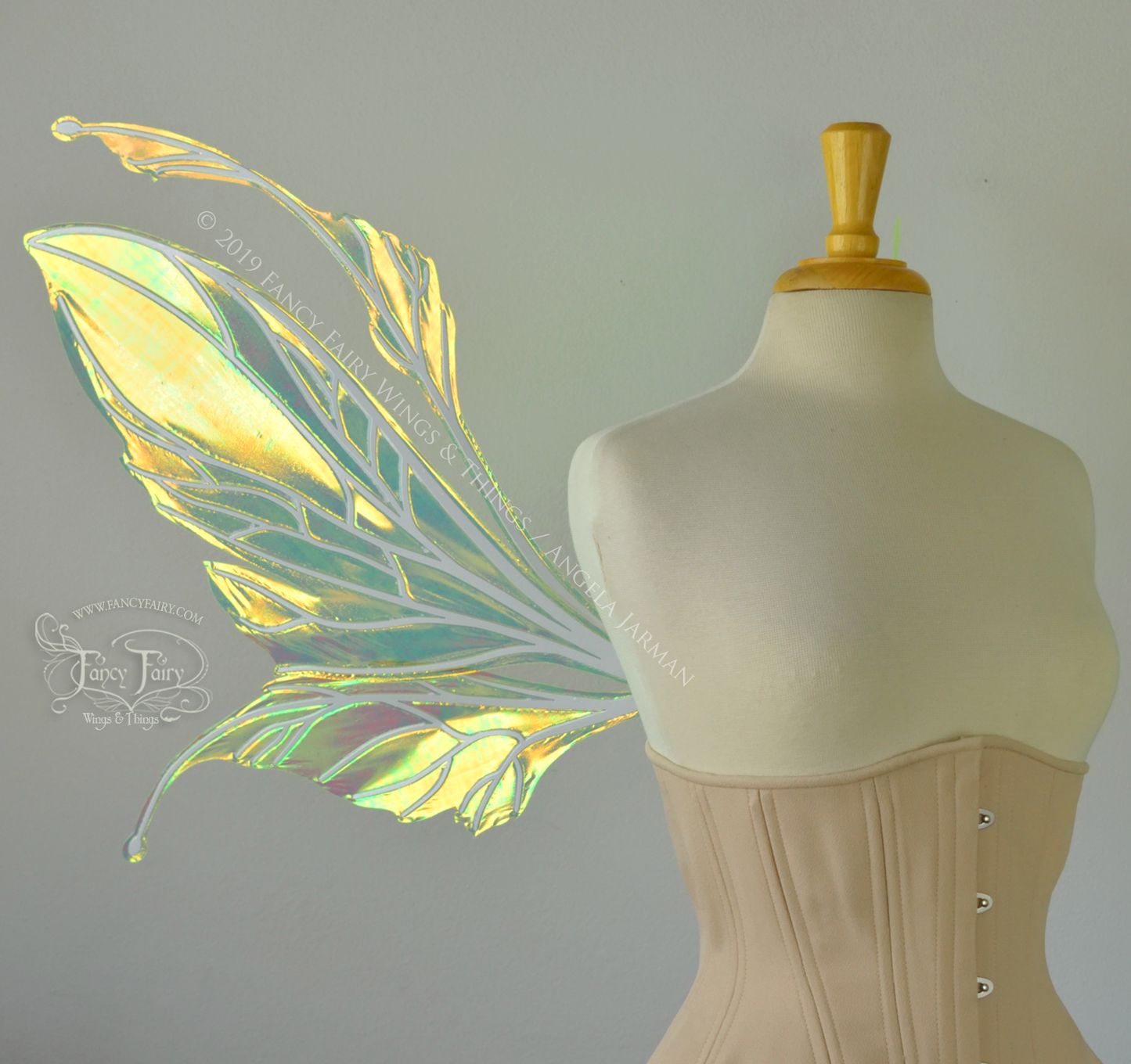 Datura Iridescent Convertible Fairy Wings in Neon Yellow with Pearl veins