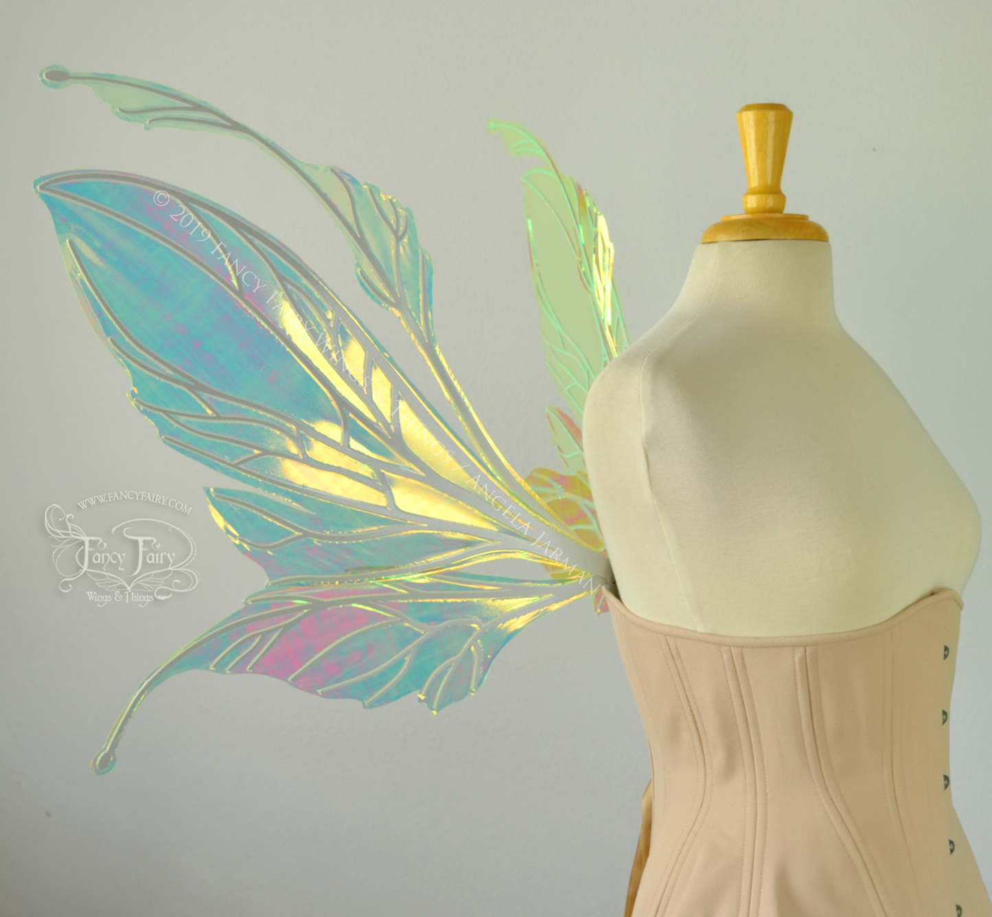 Datura Iridescent Convertible Fairy Wings in Neon Yellow with Pearl veins