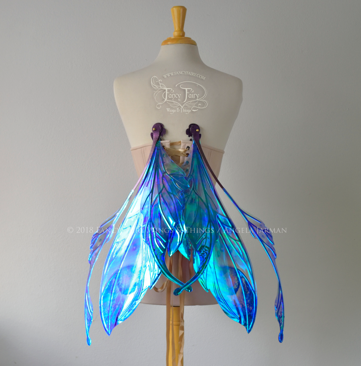 Datura Iridescent Convertible Fairy Wings in Oil Slick Celestial with Chameleon veins & Crystals