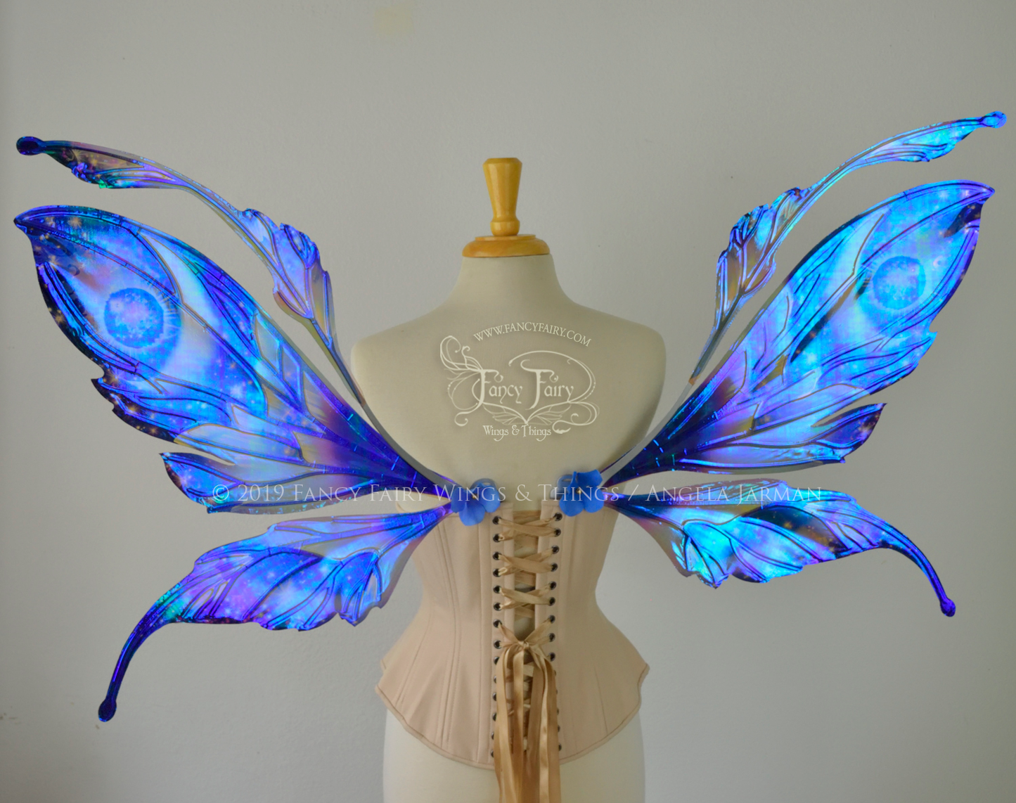 Datura Iridescent Convertible Fairy Wings in Silver Oil Slick Celestial theme