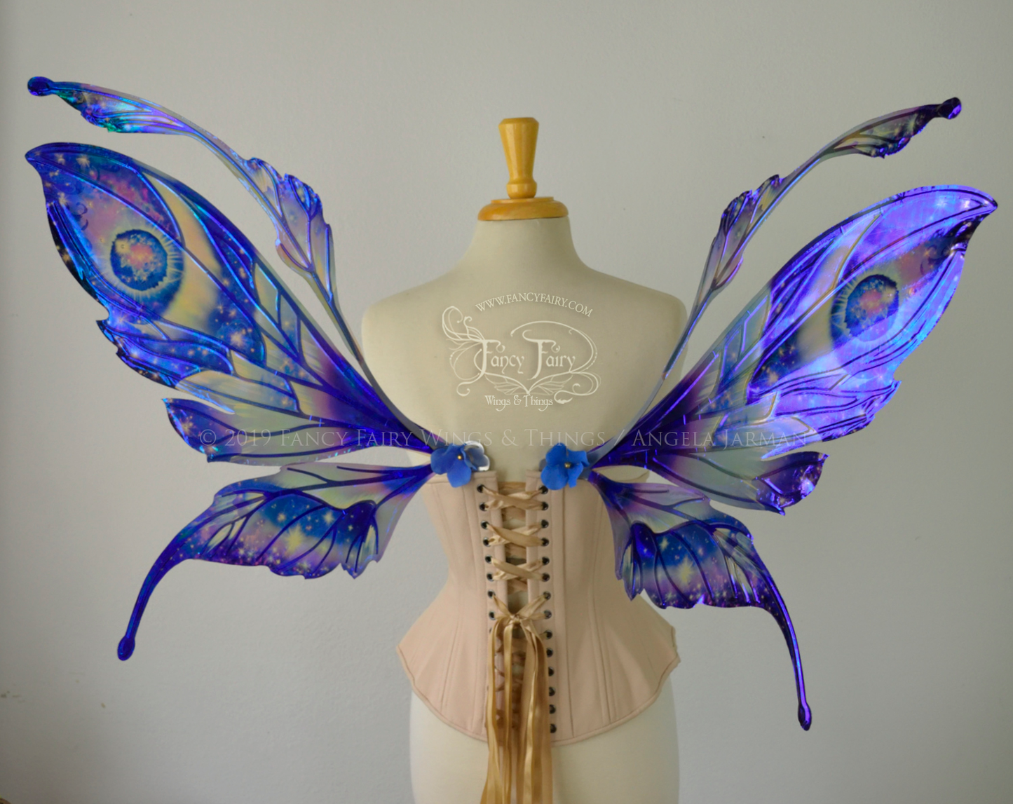 Datura Iridescent Convertible Fairy Wings in Silver Oil Slick Celestial theme