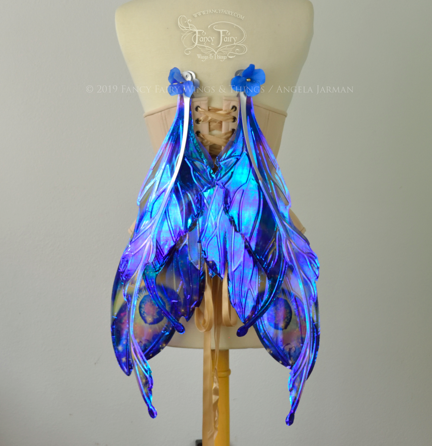 Datura Iridescent Convertible Fairy Wings in Silver Oil Slick Celestial theme