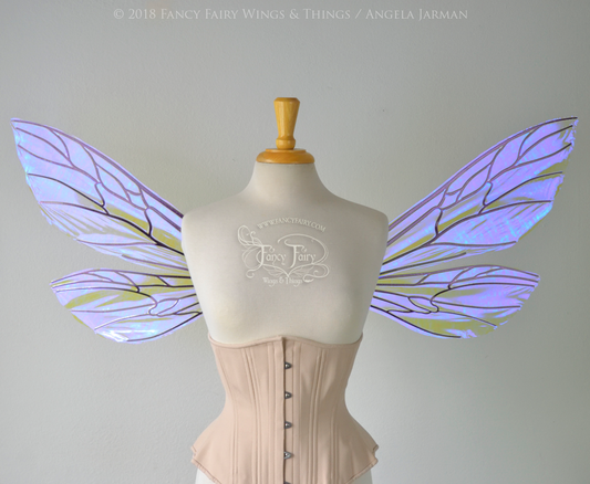 Ellette New Convertible Iridescent Fairy Wings in Ultraviolet with Chameleon veins