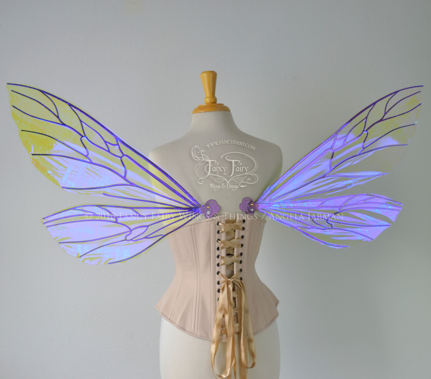 Ellette New Convertible Iridescent Fairy Wings in Ultraviolet with Chameleon veins