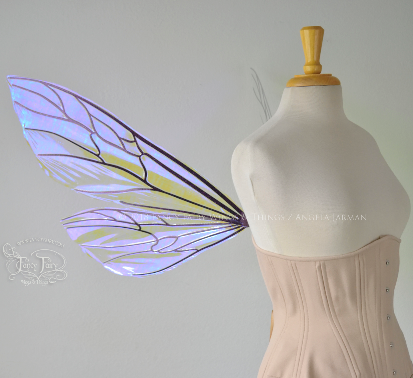 Ellette New Convertible Iridescent Fairy Wings in Ultraviolet with Chameleon veins