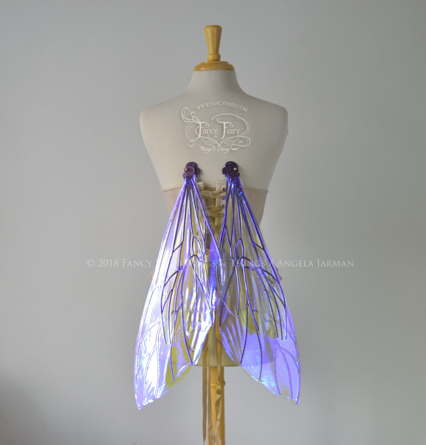 Ellette New Convertible Iridescent Fairy Wings in Ultraviolet with Chameleon veins