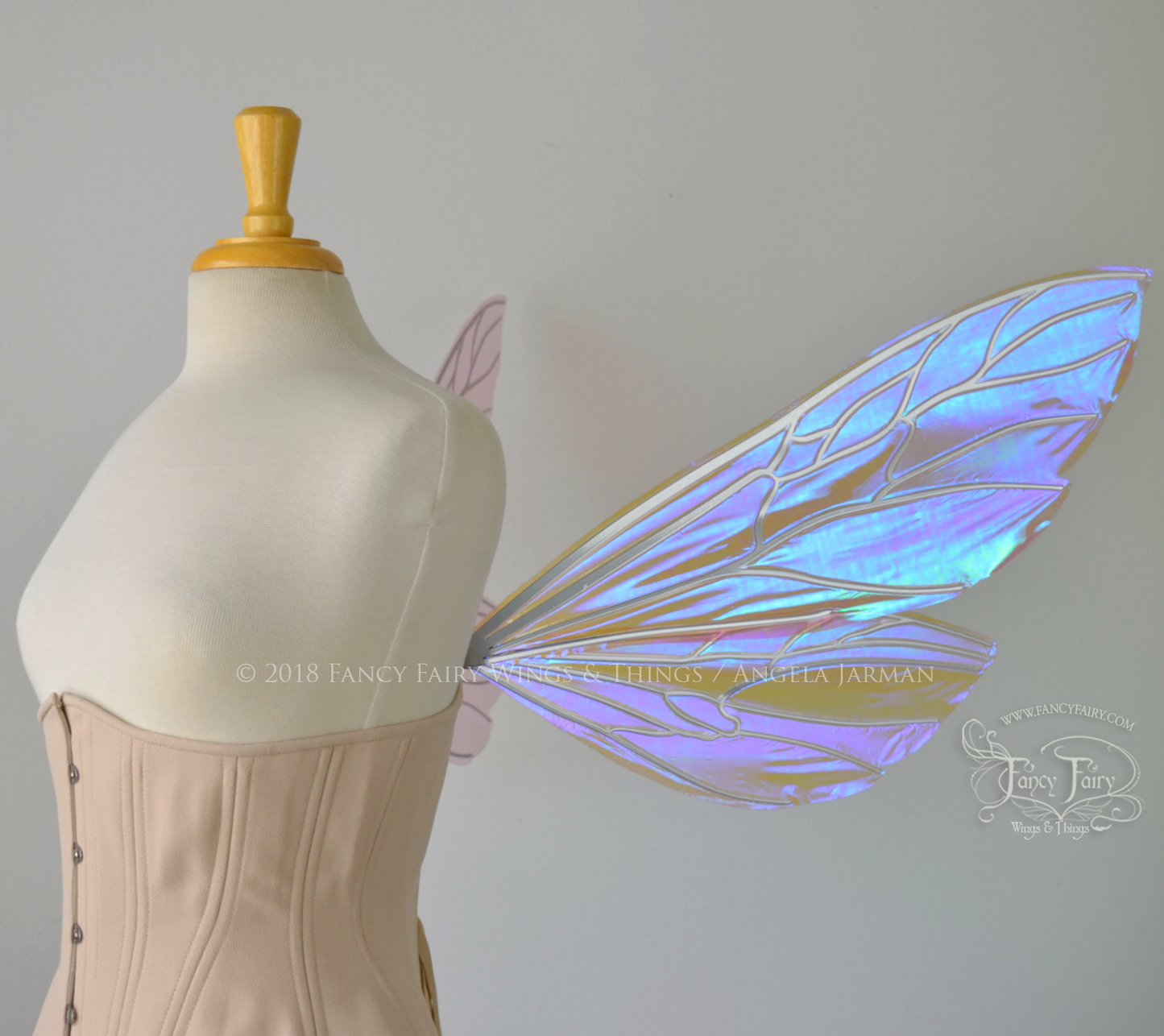 Ellette New Convertible Iridescent Fairy Wings in Lilac with Silver veins