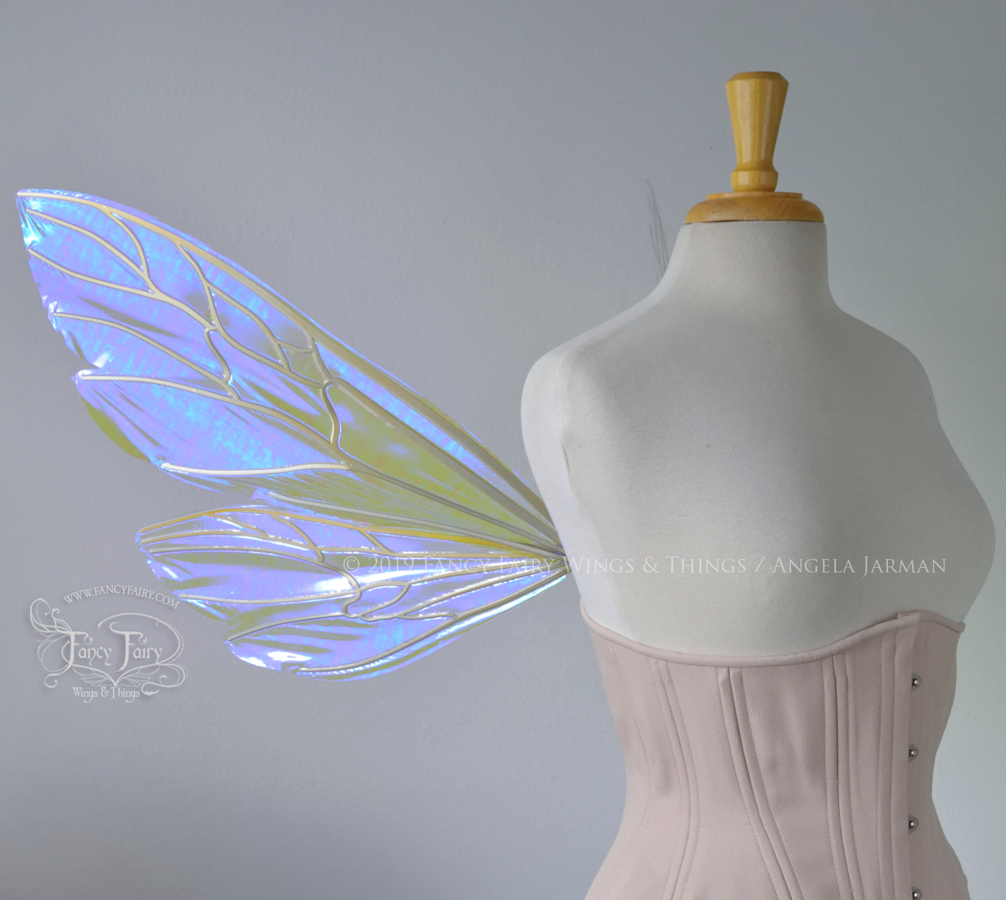 Ellette New Convertible Iridescent Fairy Wings in Ultraviolet with Candy Gold veins