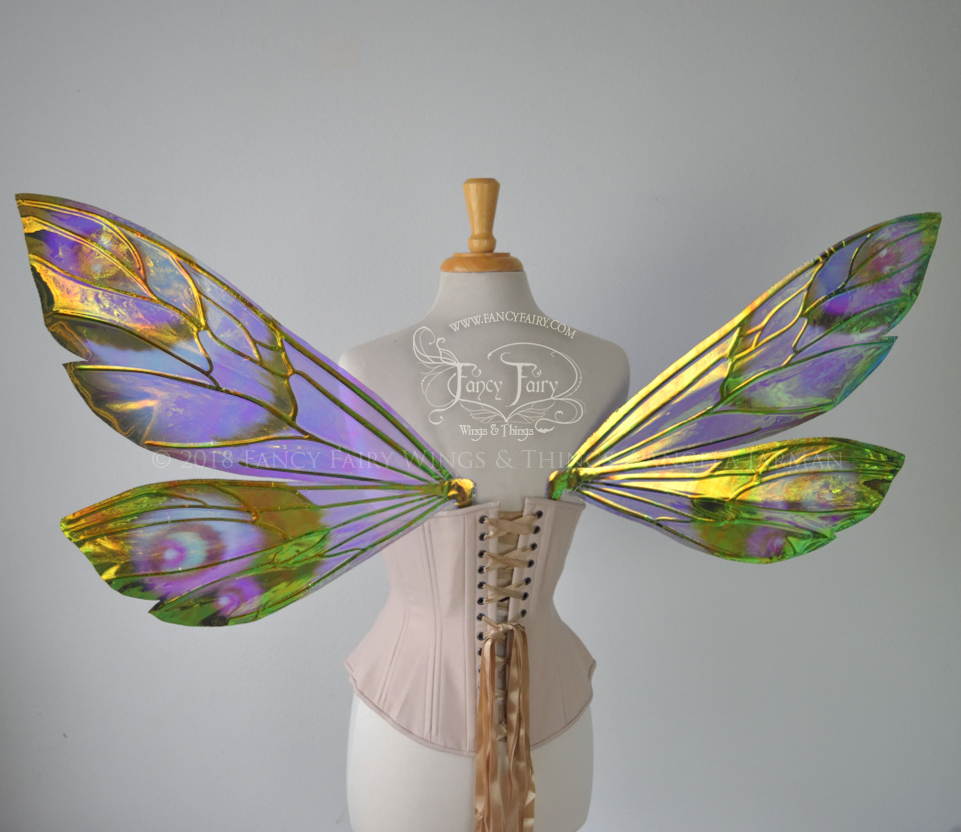 Ellette Painted Iridescent Fairy Wings in Unseelie Purple