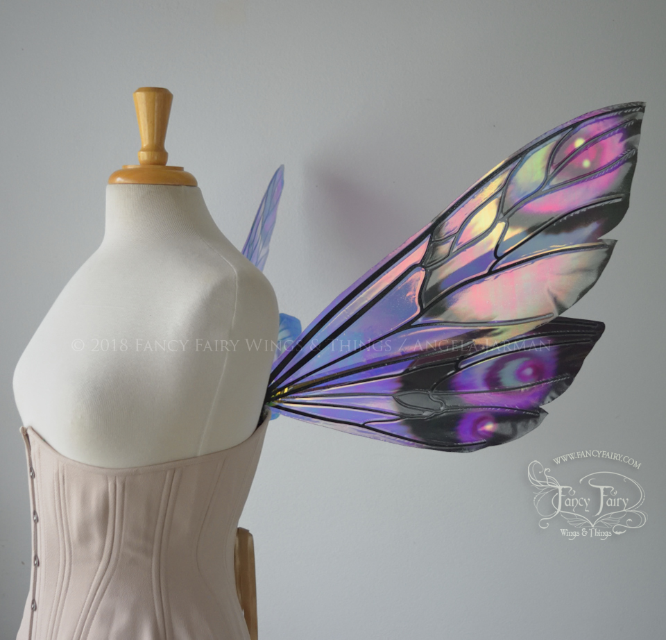 Ellette Painted Iridescent Fairy Wings in Unseelie Purple