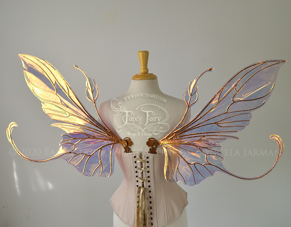 Elvina Iridescent Convertible Fairy Wings in Spiked Punch with Copper veins